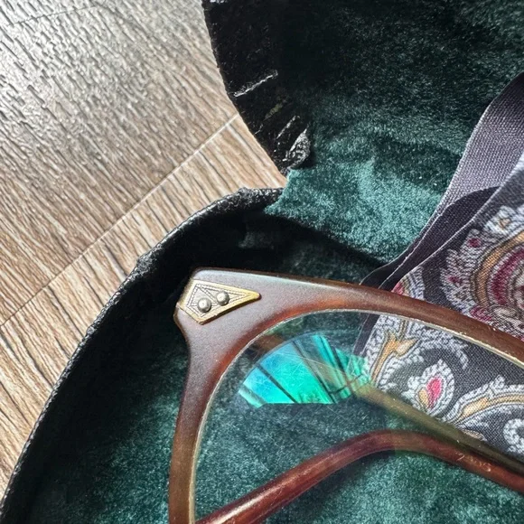 RARE MATSUDA ART DECO BRONZE & TORTOISE SHELL GLASSES - Picture 7 of 9